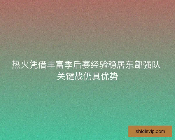 热火凭借丰富季后赛经验稳居东部强队 关键战仍具优势